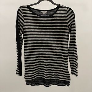 Black Gray Striped Light Sweater Sz S